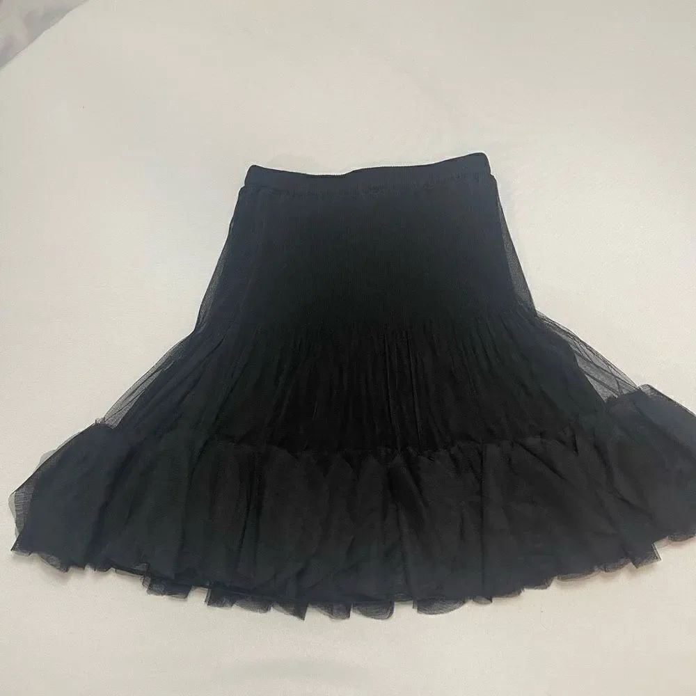 Talk Of The Walk Black Lagenlook Art To Wear Skirt Size Small